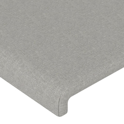 Testiera ad Orecchio Grigio Chiaro 183x23x118/128 cm in Tessuto | homemem39