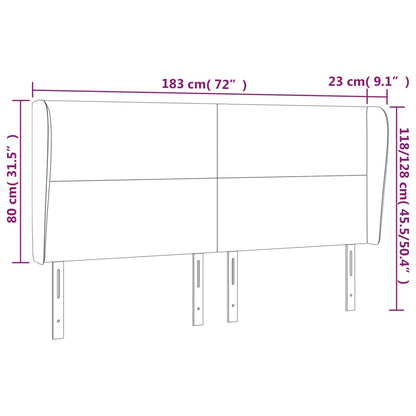 Testiera ad Orecchio Tortora 183x23x118/128 cm in Tessuto | homemem39