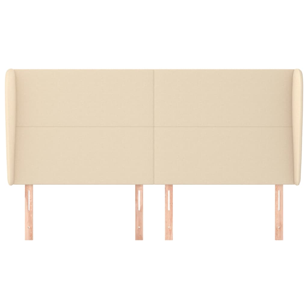 Testiera ad Orecchio Crema 183x23x118/128 cm in Tessuto | homemem39