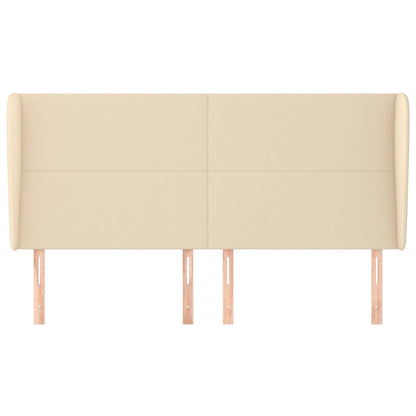 Testiera ad Orecchio Crema 203x23x118/128 cm in Tessuto - homemem39