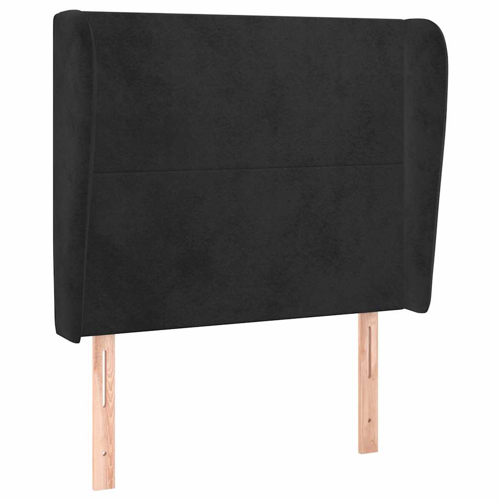 Testiera ad Orecchio Nera 103x23x118/128 cm in Velluto | homemem39