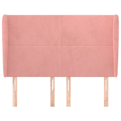 Testiera ad Orecchio Rosa 147x23x118/128 cm in Velluto - homemem39