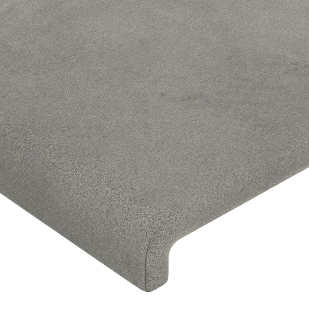 Testiera ad Orecchio Grigio Chiaro 163x23x118/128 cm in Velluto - homemem39