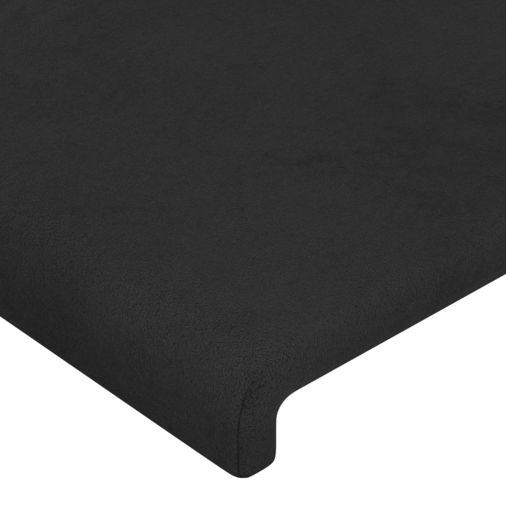 Testiera ad Orecchio Nera 163x23x118/128 cm in Velluto | homemem39