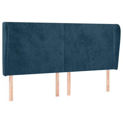 Testiera ad Orecchio Blu Scuro 163x23x118/128 cm in Velluto | homemem39