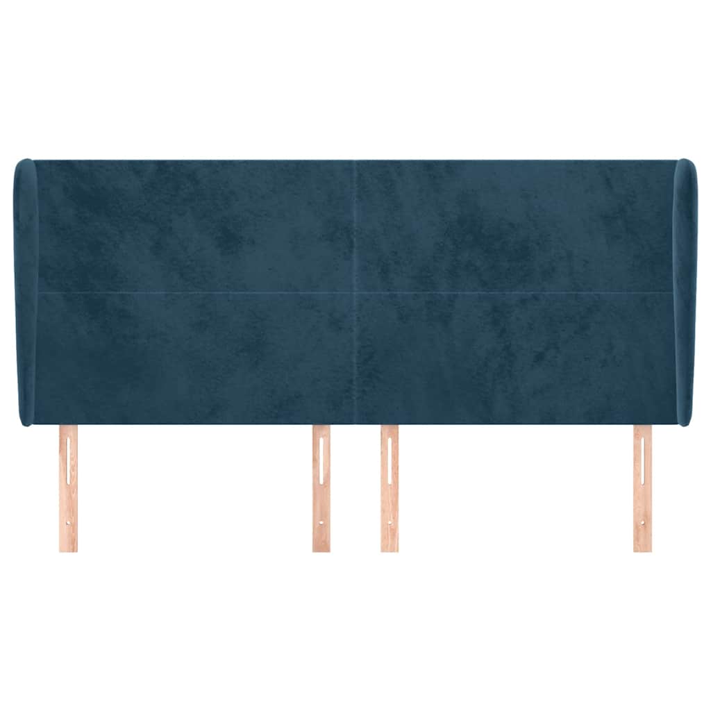 Testiera ad Orecchio Blu Scuro 163x23x118/128 cm in Velluto | homemem39