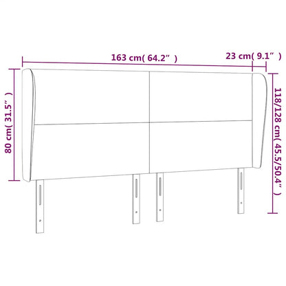 Testiera ad Orecchio Blu Scuro 163x23x118/128 cm in Velluto | homemem39