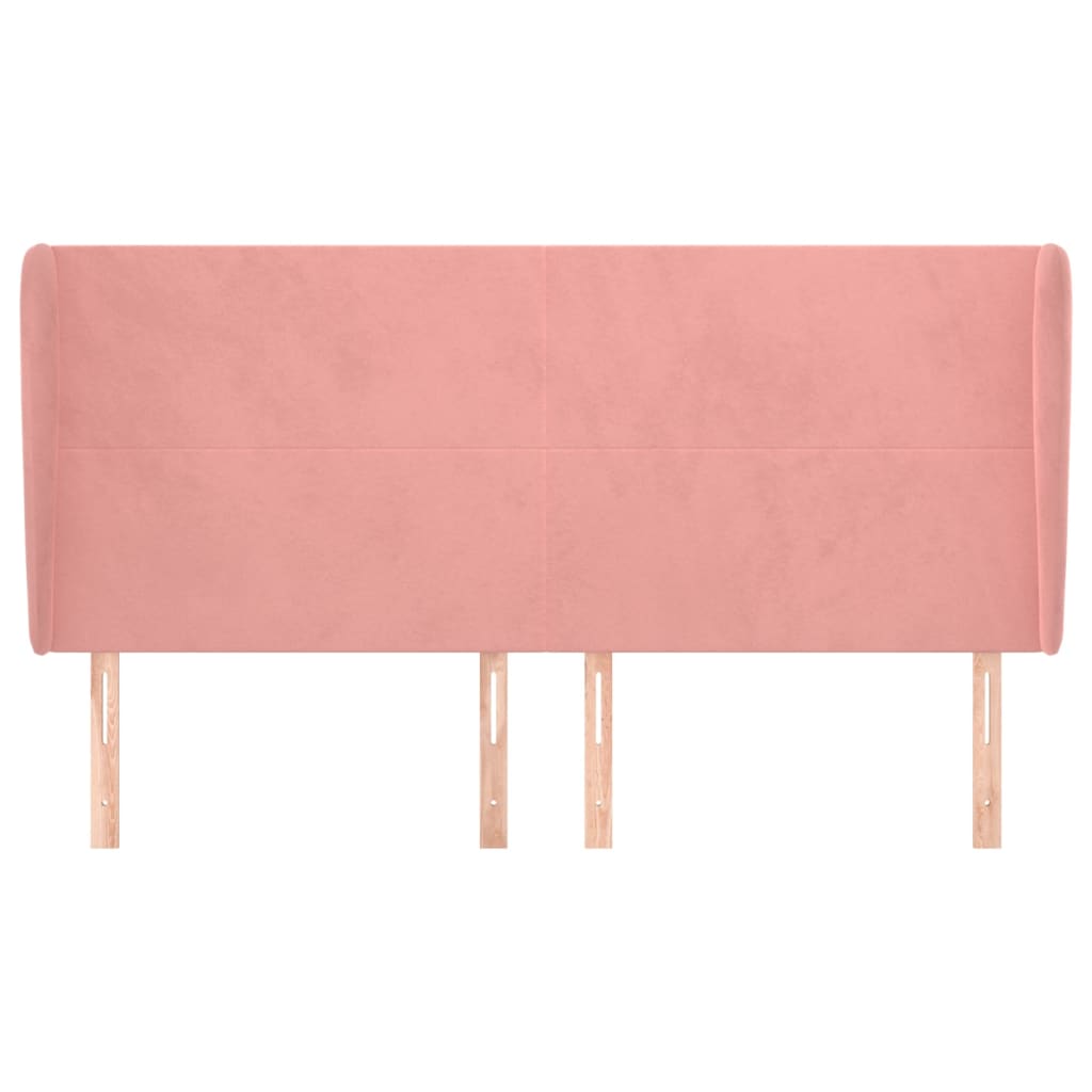Testiera ad Orecchio Rosa 163x23x118/128 cm in Velluto | homemem39