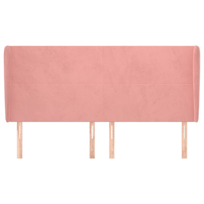 Testiera ad Orecchio Rosa 163x23x118/128 cm in Velluto | homemem39