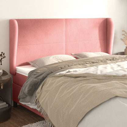 Testiera ad Orecchio Rosa 163x23x118/128 cm in Velluto | homemem39
