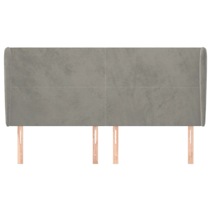 Testiera ad Orecchio Grigio Chiaro 183x23x118/128 cm in Velluto - homemem39