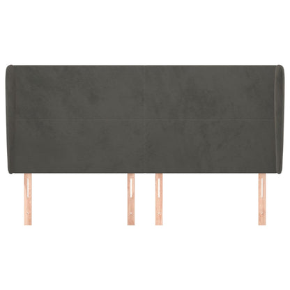 Testiera ad Orecchio GrigioScuro 183x23x118/128cm in Velluto | homemem39