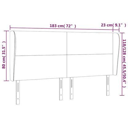 Testiera ad Orecchio Blu Scuro 183x23x118/128 cm in Velluto | homemem39