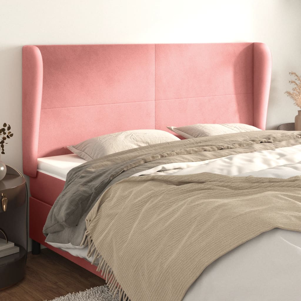 Testiera ad Orecchio Rosa 183x23x118/128 cm in Velluto | homemem39