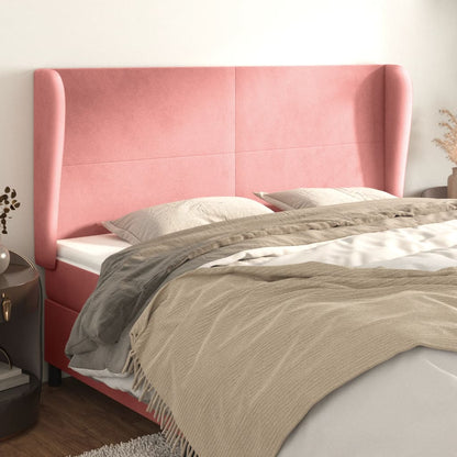 Testiera ad Orecchio Rosa 183x23x118/128 cm in Velluto | homemem39