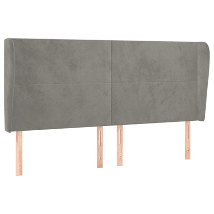 Testiera ad Orecchio Grigio Chiaro 203x23x118/128 cm in Velluto | homemem39