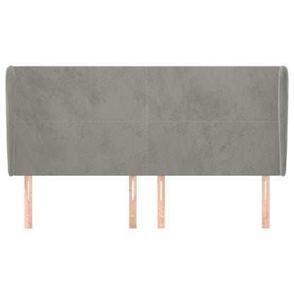 Testiera ad Orecchio Grigio Chiaro 203x23x118/128 cm in Velluto | homemem39