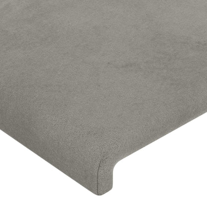 Testiera ad Orecchio Grigio Chiaro 203x23x118/128 cm in Velluto | homemem39