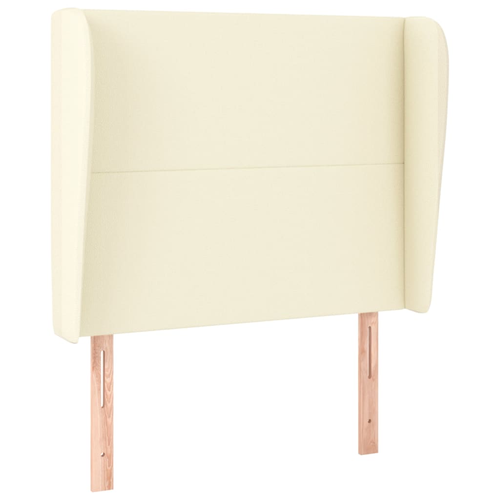 Testiera ad Orecchio Crema 83x23x118/128 cm in Similpelle