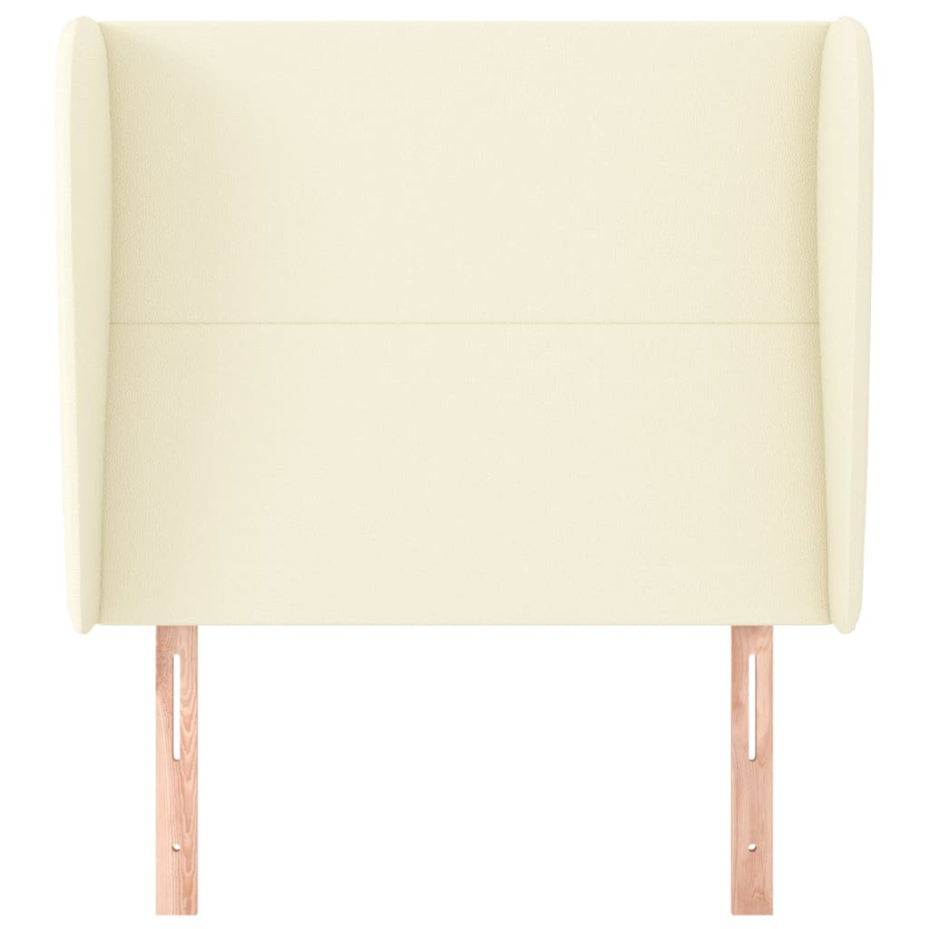 Testiera ad Orecchio Crema 83x23x118/128 cm in Similpelle