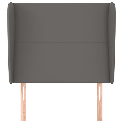 Testiera ad Orecchio Grigio 103x23x118/128cm in Similpelle - homemem39