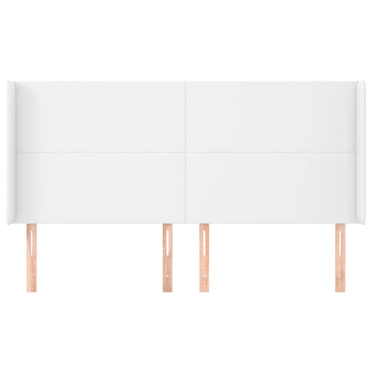 Testiera ad Orecchio Bianca 183x23x118/128 cm in Similpelle - homemem39