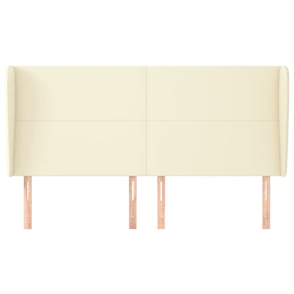 Testiera ad Orecchio Crema 203x23x118/128 cm in Similpelle