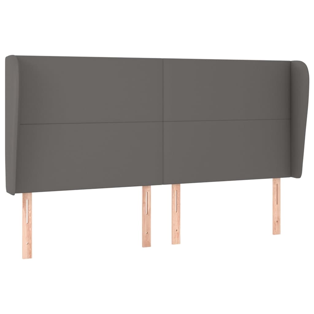 Testiera ad Orecchio Grigio 203x23x118/128cm in Similpelle - homemem39