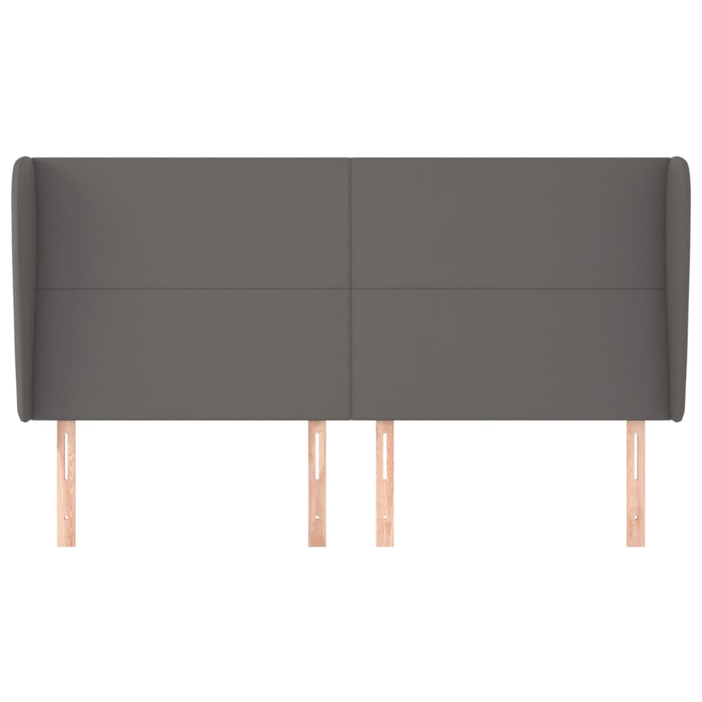 Testiera ad Orecchio Grigio 203x23x118/128cm in Similpelle - homemem39