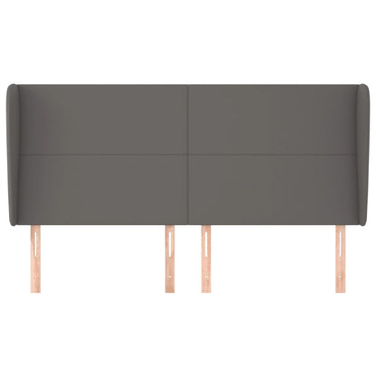 Testiera ad Orecchio Grigio 203x23x118/128cm in Similpelle - homemem39