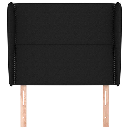 Testiera ad Orecchio Nera 83x23x118/128 cm in Tessuto | homemem39