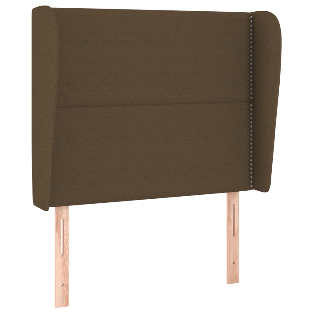 Testiera ad Orecchio Marrone Scuro 93x23x118/128 cm in Tessuto | homemem39