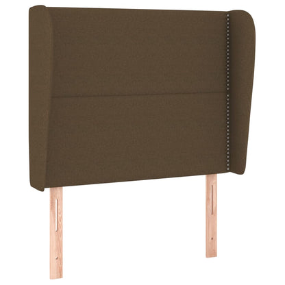 Testiera ad Orecchio Marrone Scuro 93x23x118/128 cm in Tessuto | homemem39