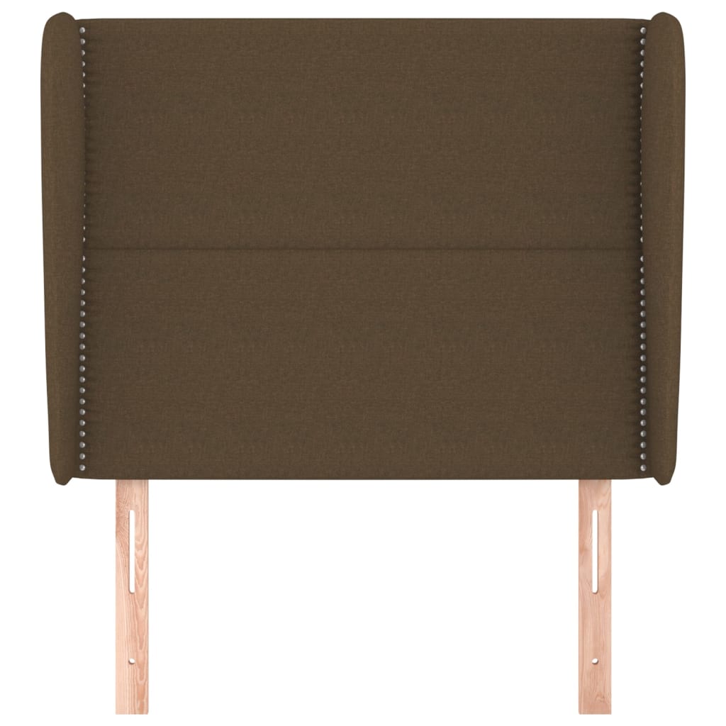 Testiera ad Orecchio Marrone Scuro 93x23x118/128 cm in Tessuto | homemem39