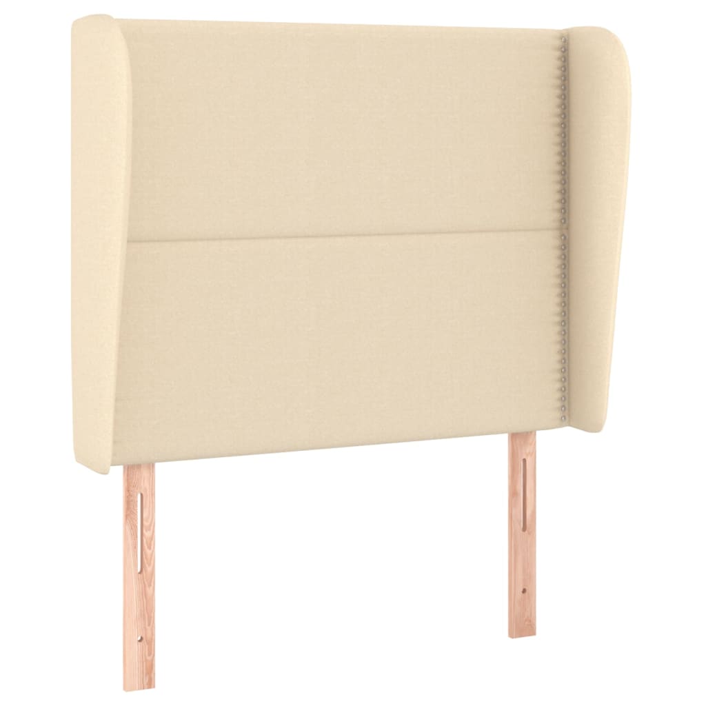 Testiera ad Orecchio Crema 93x23x118/128 cm in Tessuto | homemem39