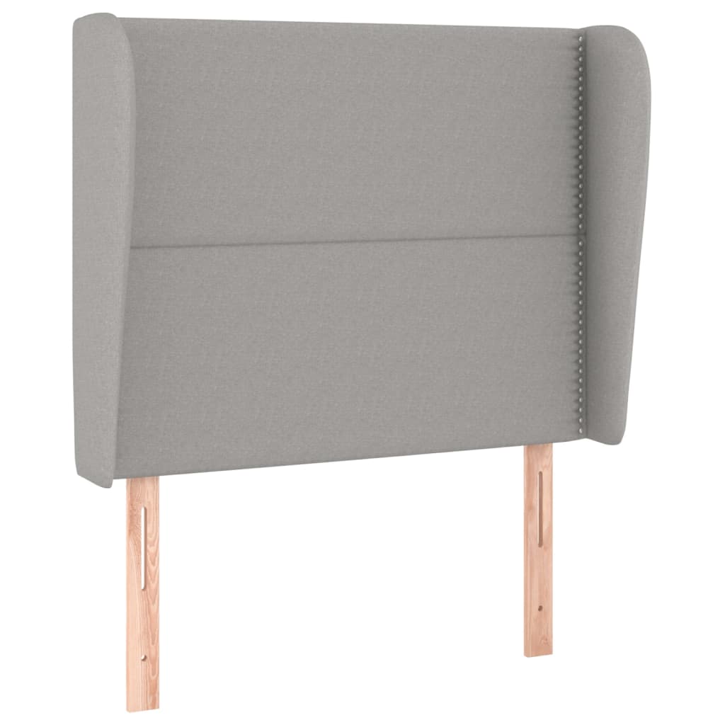 Testiera ad Orecchio Grigio Chiaro 103x23x118/128 cm in Tessuto | homemem39