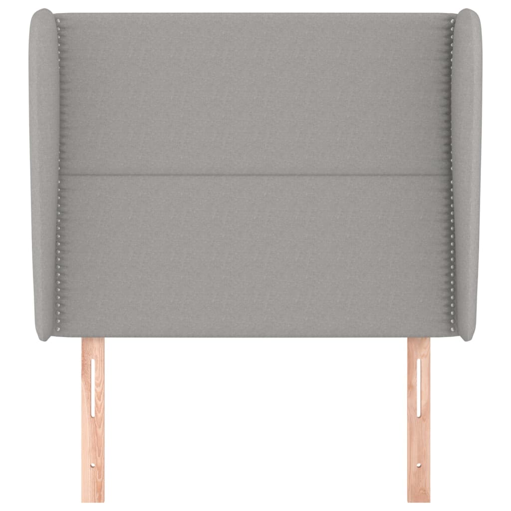 Testiera ad Orecchio Grigio Chiaro 103x23x118/128 cm in Tessuto | homemem39
