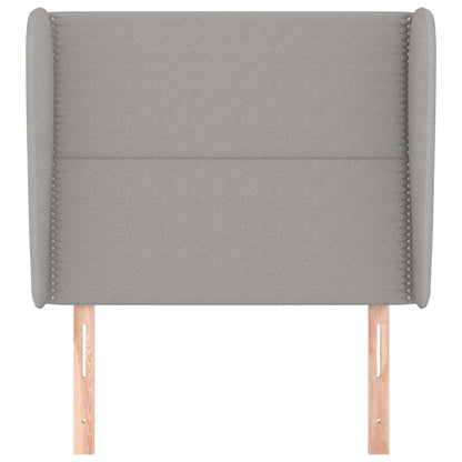 Testiera ad Orecchio Grigio Chiaro 103x23x118/128 cm in Tessuto | homemem39