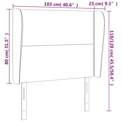 Testiera ad Orecchio Grigio Chiaro 103x23x118/128 cm in Tessuto | homemem39