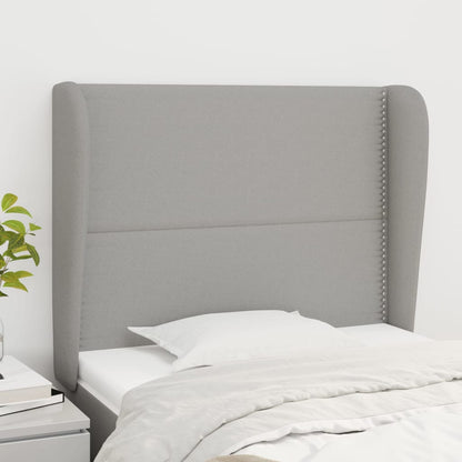 Testiera ad Orecchio Grigio Chiaro 103x23x118/128 cm in Tessuto | homemem39