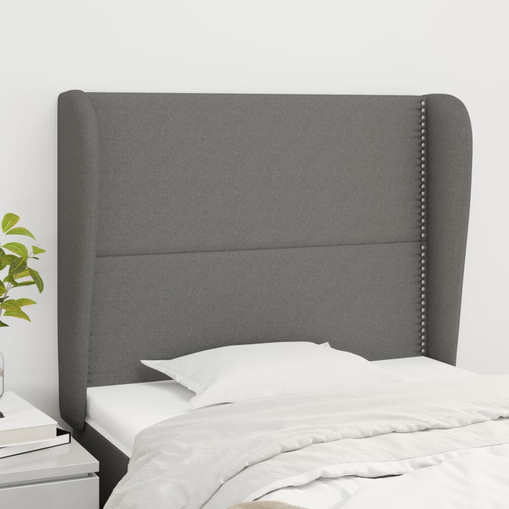 Testiera ad Orecchio GrigioScuro 103 x 23 x 118/128cm inTessuto | homemem39