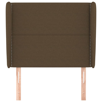 Testiera ad Orecchio Marrone Scuro 103x23x118/128 cm in Tessuto - homemem39