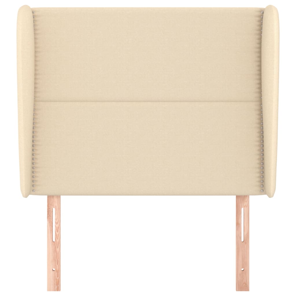 Testiera ad Orecchio Crema 103x23x118/128 cm in Tessuto