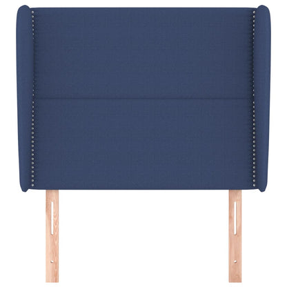 Testiera ad Orecchio Blu 103x23x118/128 cm in Tessuto