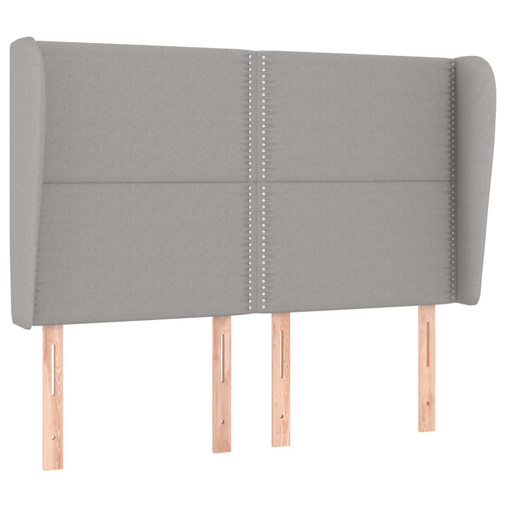 Testiera ad Orecchio Grigio Chiaro 147x23x118/128 cm in Tessuto | homemem39