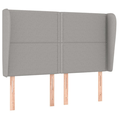 Testiera ad Orecchio Grigio Chiaro 147x23x118/128 cm in Tessuto | homemem39