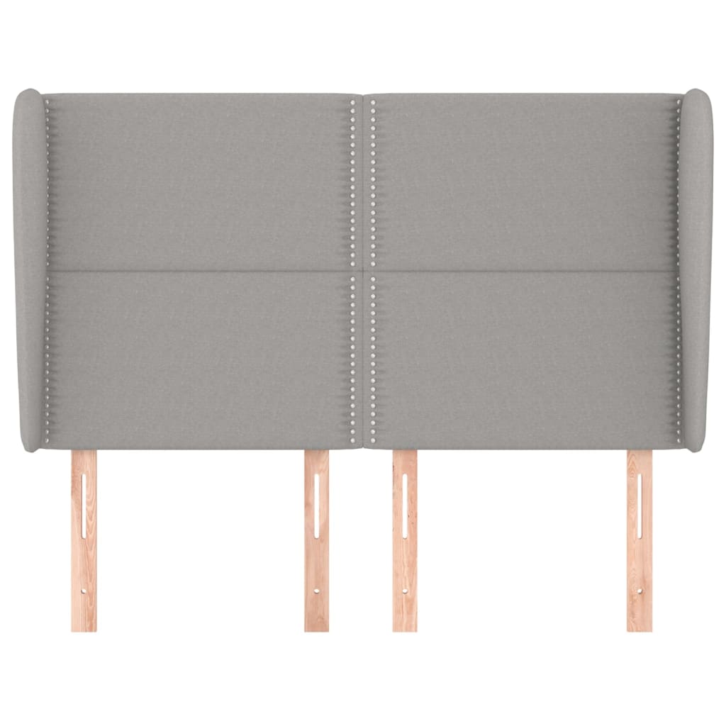 Testiera ad Orecchio Grigio Chiaro 147x23x118/128 cm in Tessuto - homemem39