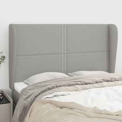 Testiera ad Orecchio Grigio Chiaro 147x23x118/128 cm in Tessuto | homemem39