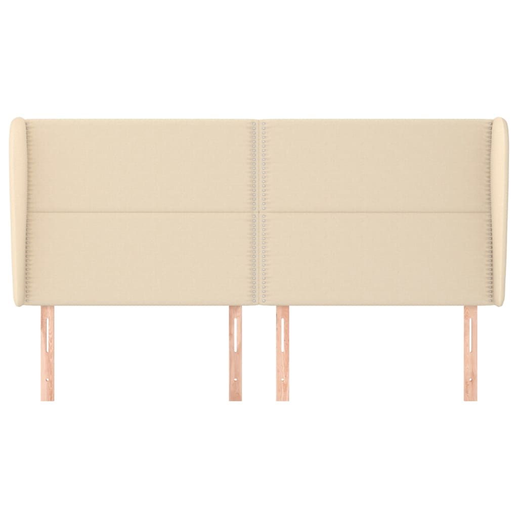 Testiera ad Orecchio Crema 183x23x118/128 cm in Tessuto