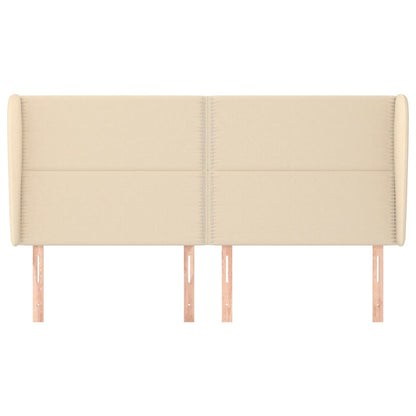 Testiera ad Orecchio Crema 183x23x118/128 cm in Tessuto